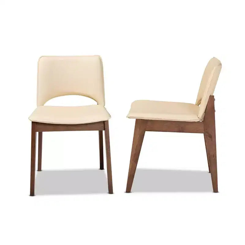Ensemble de 2 chaises de salle à manger en similicuir rembourré et bois