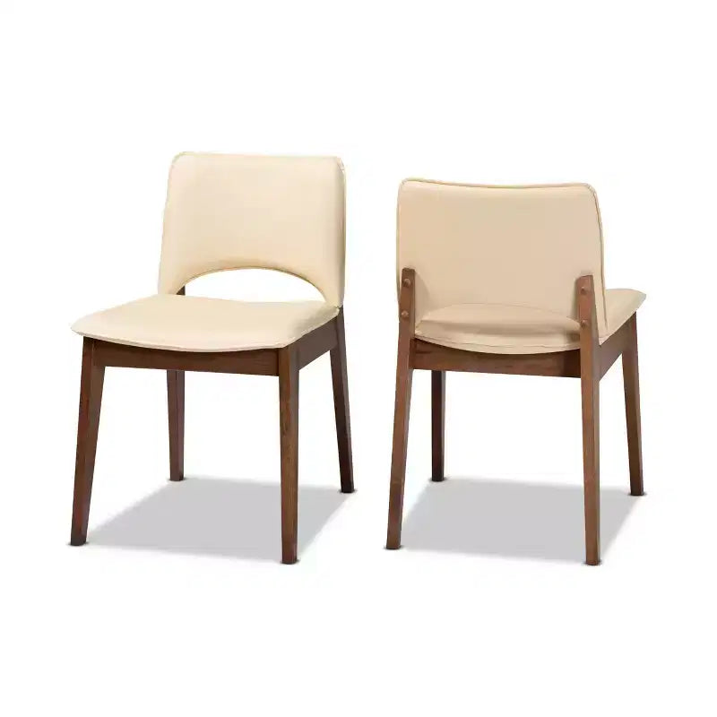 Ensemble de 2 chaises de salle à manger en similicuir rembourré et bois