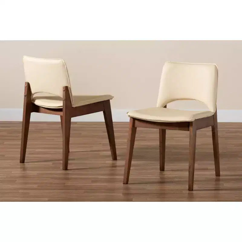 Ensemble de 2 chaises de salle à manger en similicuir rembourré et bois