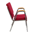 Chaise d'église empilable avec accoudoirs en bois, modèle 21W