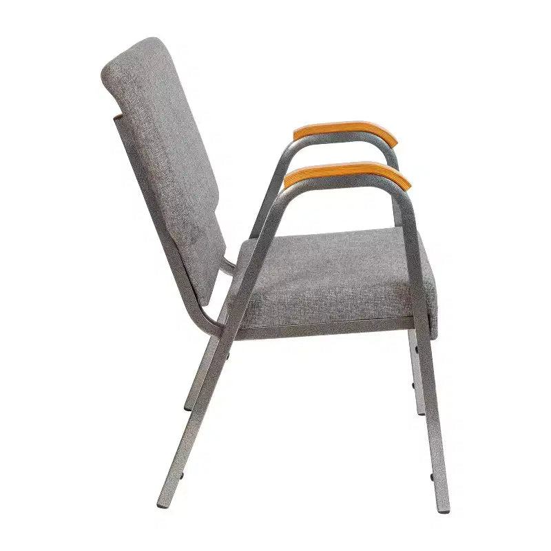 Chaise d'église empilable avec accoudoirs en bois, modèle 21W