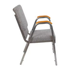 Chaise d'église empilable avec accoudoirs en bois, modèle 21W