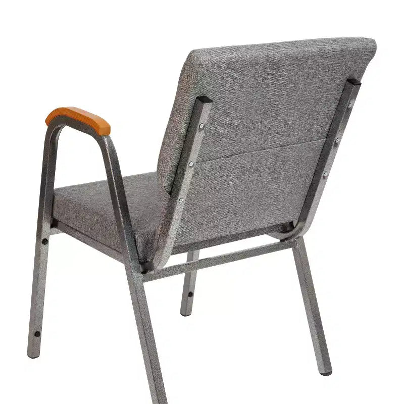 Chaise d'église empilable avec accoudoirs en bois, modèle 21W
