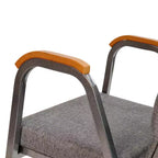 Chaise d'église empilable avec accoudoirs en bois, modèle 21W