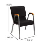 Chaise d'église empilable avec accoudoirs en bois, modèle 21W