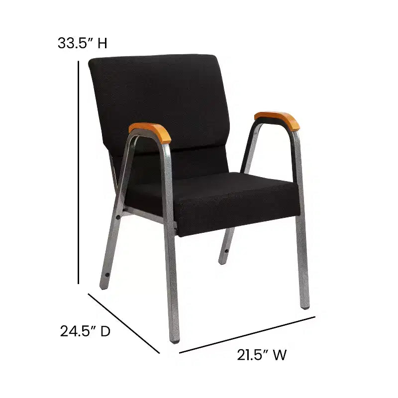 Chaise d'église empilable avec accoudoirs en bois, modèle 21W
