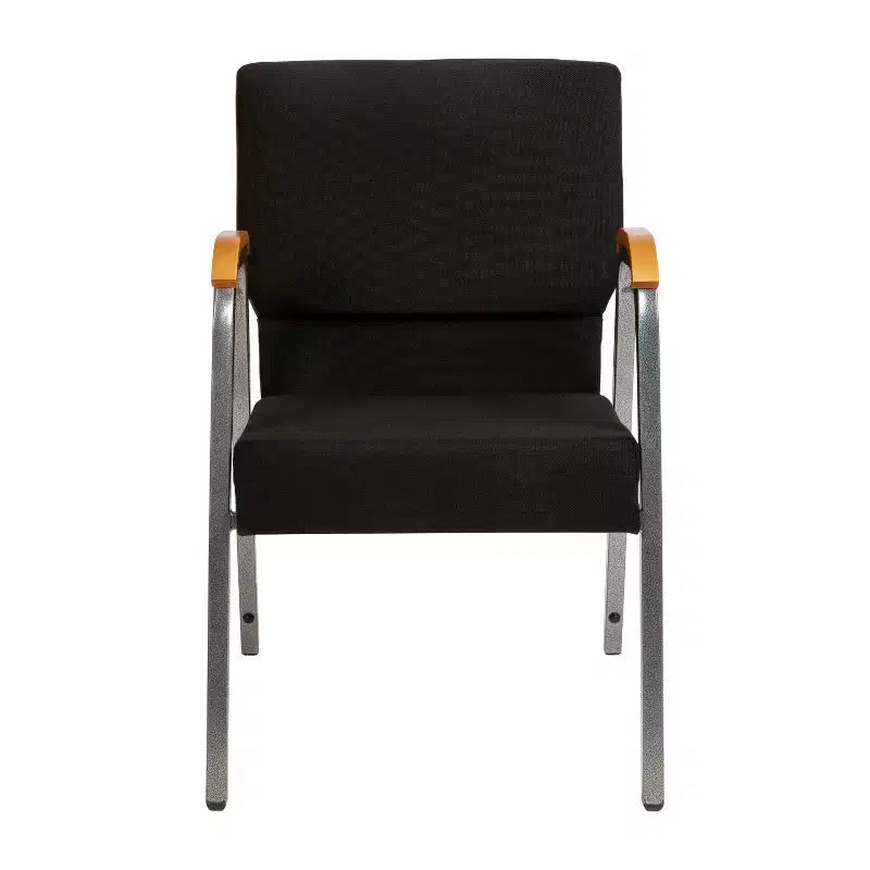 Chaise d'église empilable avec accoudoirs en bois, modèle 21W