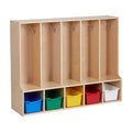 ECR4Kids Streamline 5-Section Toddler Coat Locker with Bench and 5 Scoop Front Bins