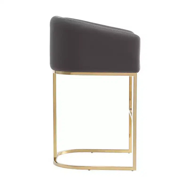 Tabouret de bar rembourré en acier inoxydable