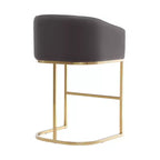 Tabouret de bar rembourré en acier inoxydable