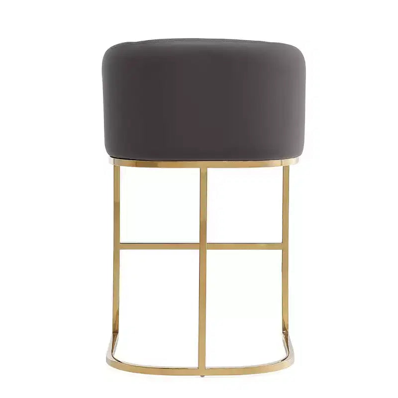 Tabouret de bar rembourré en acier inoxydable