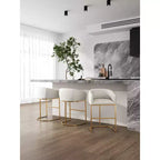 Tabouret de bar rembourré en acier inoxydable