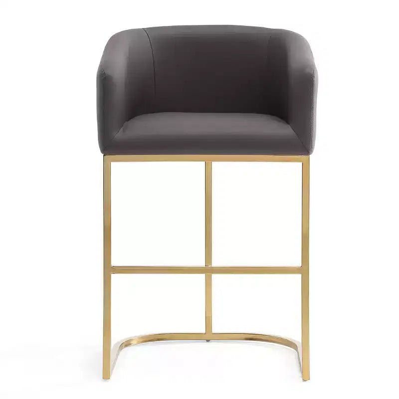 Tabouret de bar rembourré en acier inoxydable