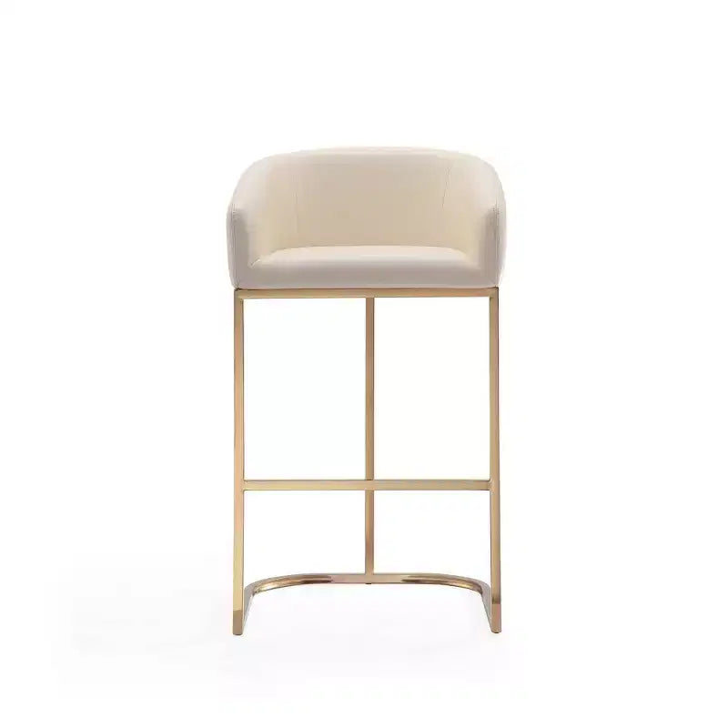 Tabouret de bar rembourré en acier inoxydable