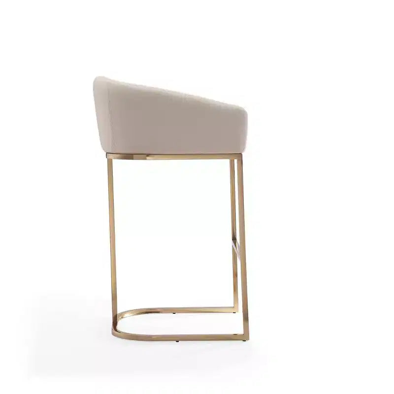 Tabouret de bar rembourré en acier inoxydable