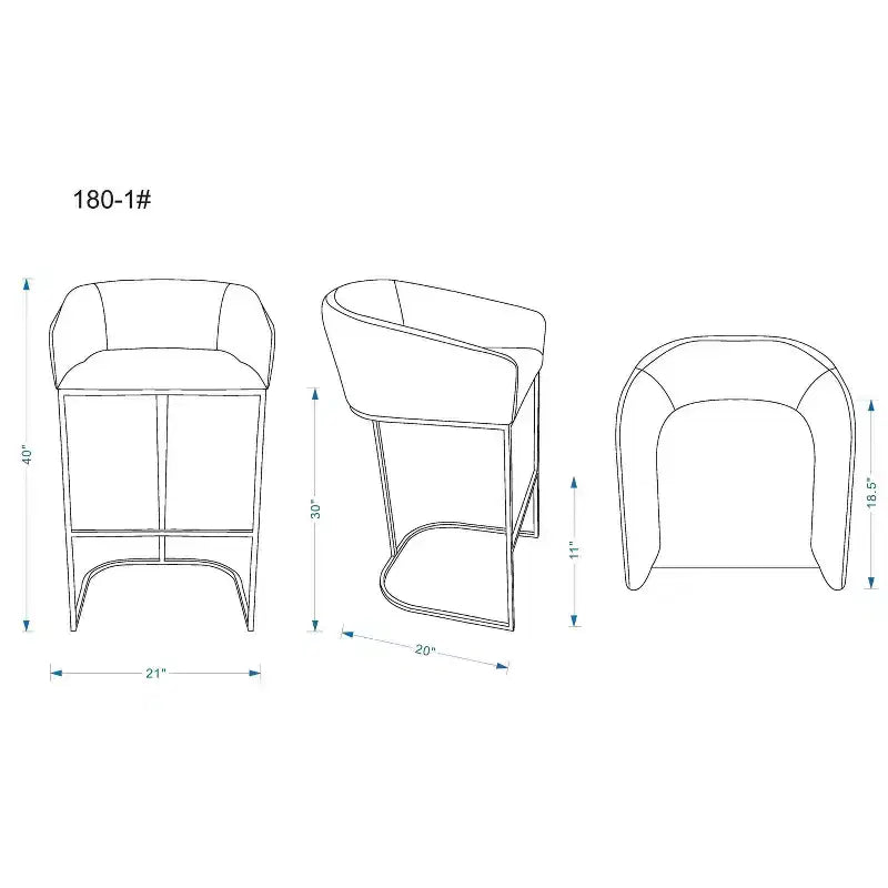 Tabouret de bar rembourré en acier inoxydable