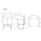 Tabouret de bar rembourré en acier inoxydable