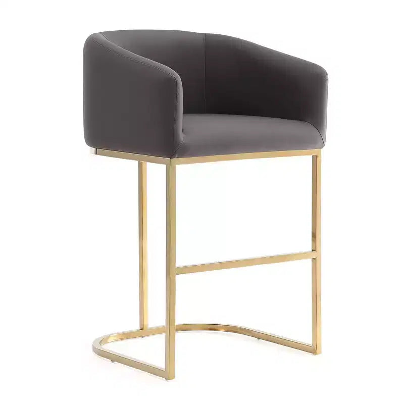Tabouret de bar rembourré en acier inoxydable