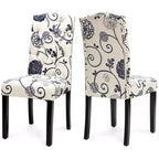 Lot de 4 chaises de salle à manger capitonnées avec bordure cloutée et pieds en bois de caoutchouc