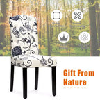 Lot de 4 chaises de salle à manger capitonnées avec bordure cloutée et pieds en bois de caoutchouc