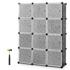 Costway DIY 12 Cube Portable Closet Storage Organizer Clothes Wardrobe Cabinet W/Doors