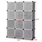 Armoire de rangement portable DIY 12 cubes avec portes pour vêtements