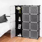 Armoire de rangement portable DIY 12 cubes avec portes pour vêtements