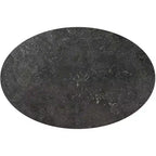 Table d'appoint ovale rustique en fer doré vieilli, 45,7 x 30,5 cm, plateau en marbre bleu poli, pour salon, chambre, chevet